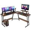 YRLLENSDAN L Shaped Computer Desk, Corner Desk Gaming Table Computer Desk L Shaped Desks Gaming Desks with Large Desktop for Home Office, Black