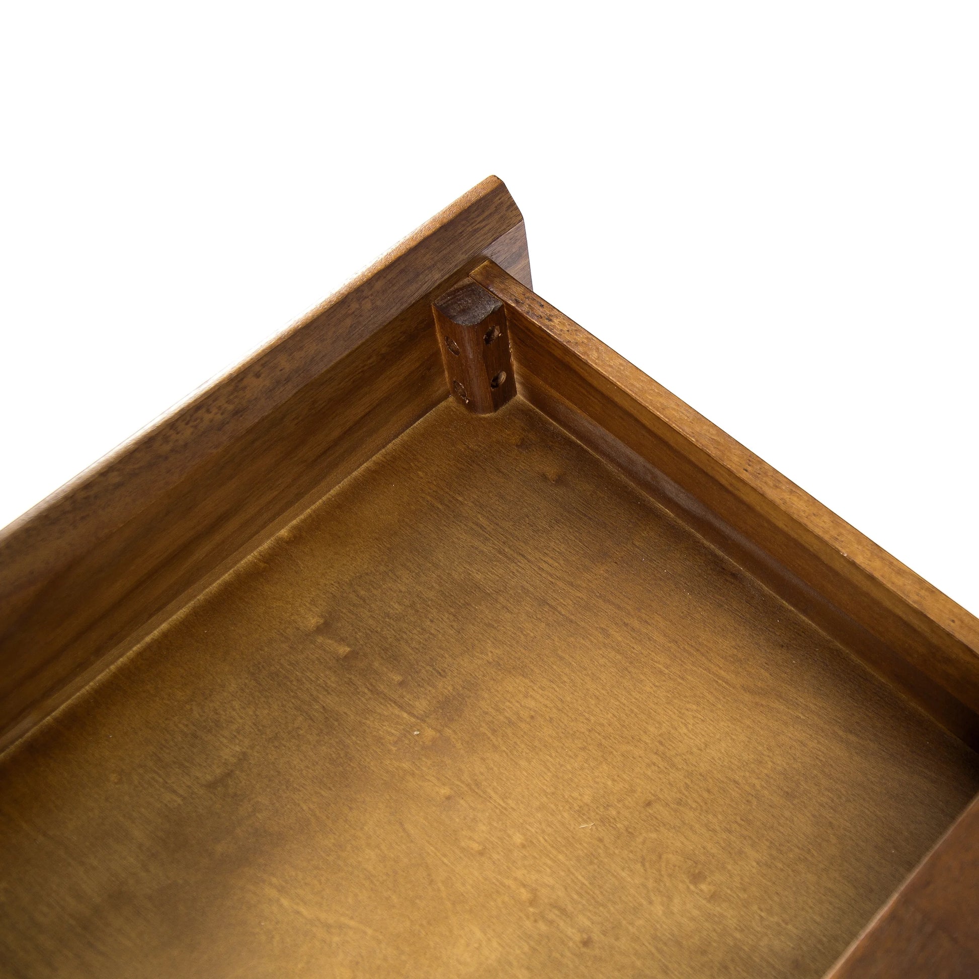 GDF Studio Elrod Industrial Dark Oak Acacia Wood Storage Desk with Rustic Metal Iron Accents