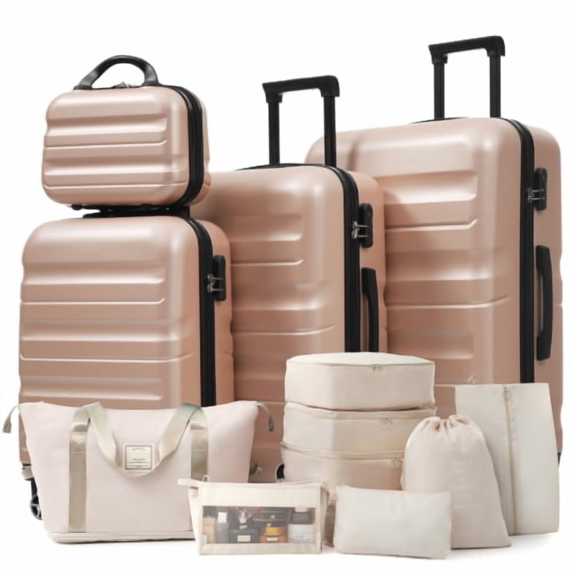 Hardshell ABS Luggage Set - Lightweight & Durable Suitcases with Dual Spinner Wheels