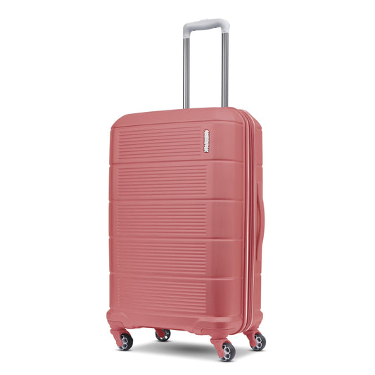 American Tourister Stratum 2.0 24-Inch Hardside Checked Luggage with Spinner Wheels - Soft Coral