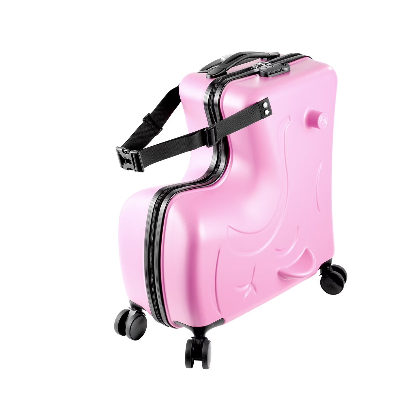 20" Children's Ride-On Luggage with Safety Belt Matte Finish, Silent Wheels, Spacious Compartment for Ages 3-12 travel suitcase