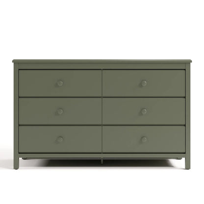 Storkcraft Alpine 6 Drawer Nursery Double Dresser, Olive