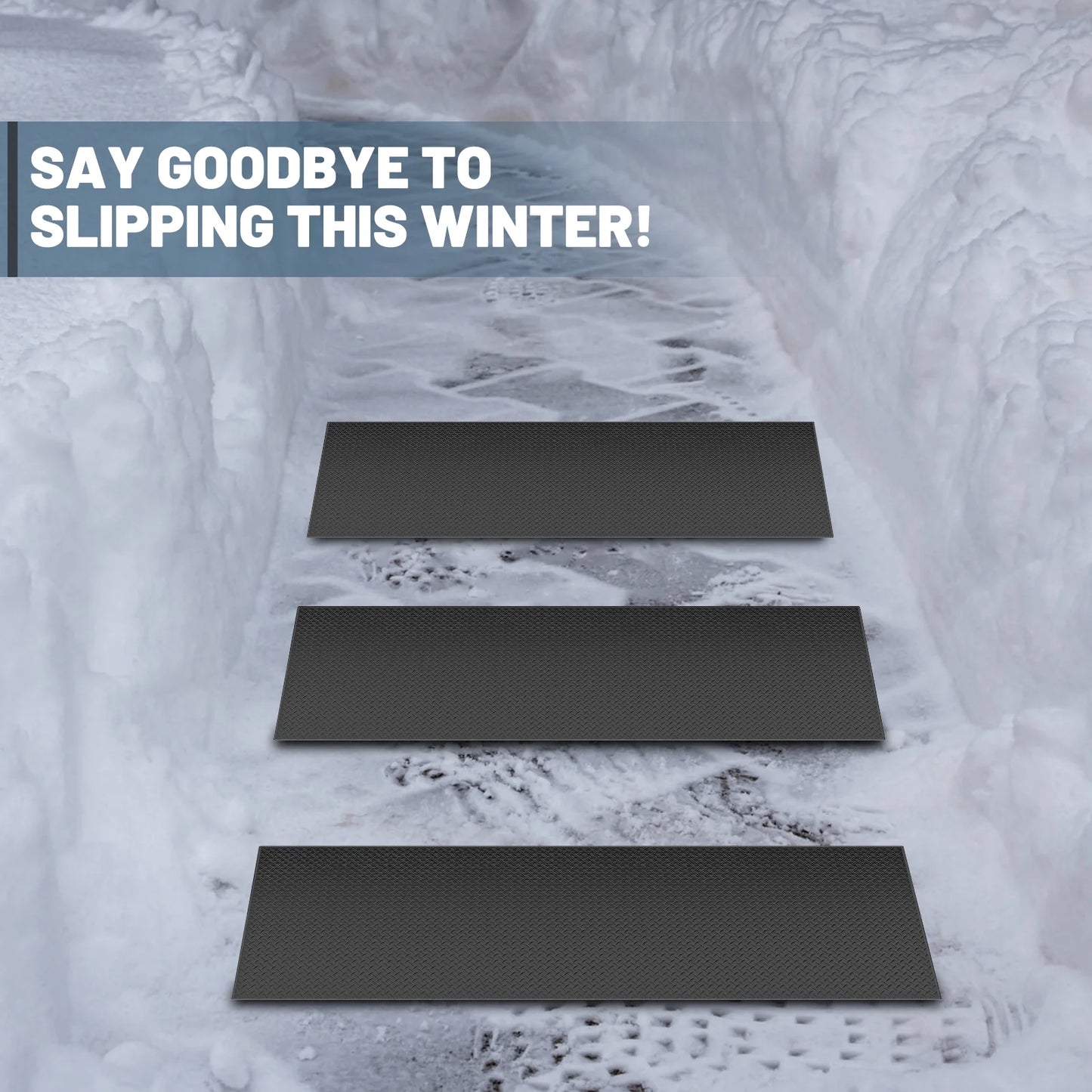 MOPHOTO Heated Snow Melting Mats, Electric Snow Melting Mats, Heated Outdoor Mats for Winter Walkways and Decks, No-Slip Snow and Ice Melt Heated Sidewalk Mat, Connectable w/Power Cord (20" x 60")