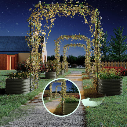 Riedhoff Raised Garden Bed with 95" H Tall Arch Trellis for Climbing Vegetables Flowers,Green