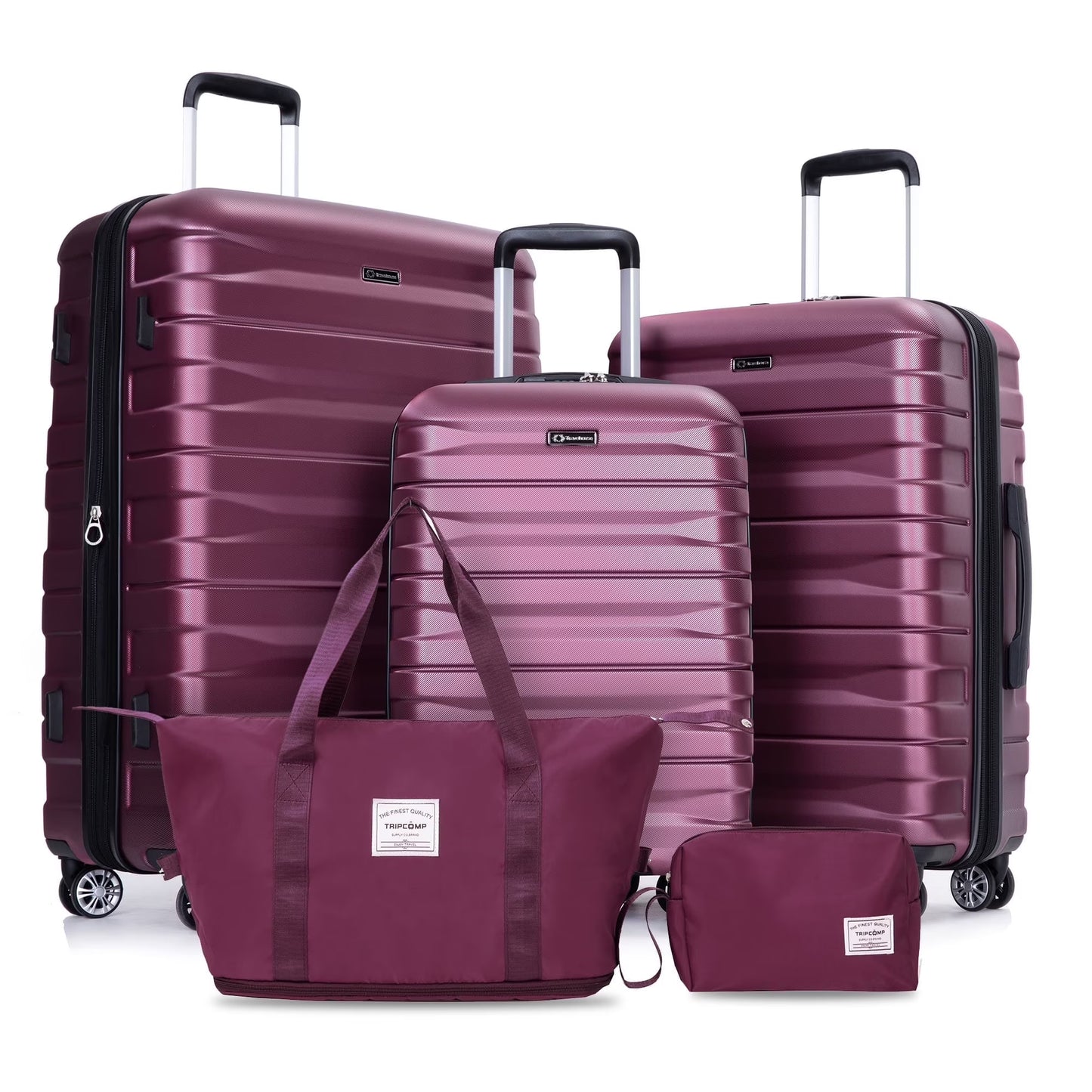 Tripcomp Luggage Sets 5 Piece Duffel Bag,Hardside Travel Luggage (20/24/28) with TSA Lock,Expandable Suitcase with Spinner Wheels.(Black)