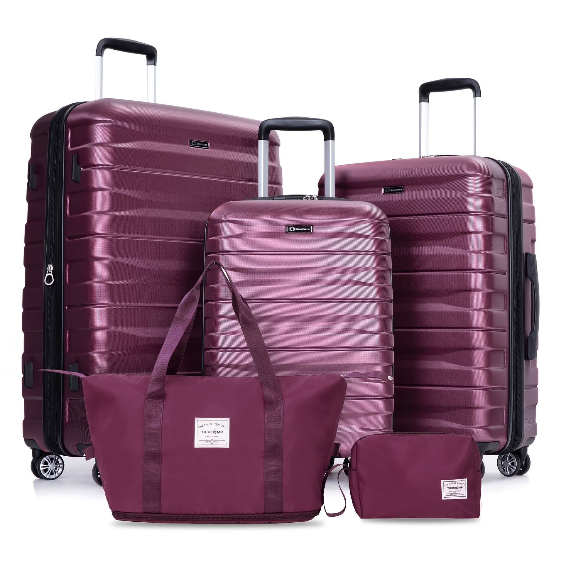 Tripcomp Luggage Sets 5 Piece Duffel Bag,Hardside Travel Luggage (20/24/28) with TSA Lock,Expandable Suitcase with Spinner Wheels.(Black)