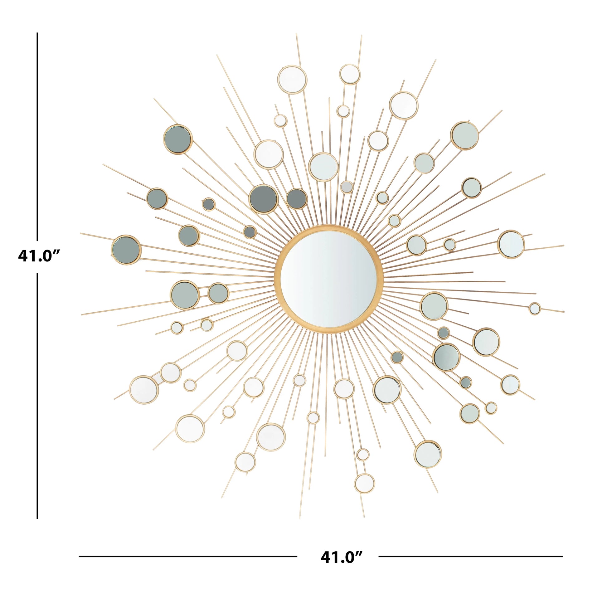 Safavieh Ariah 41 in. Radiant Lines Sunburst Round Mirror, Gold