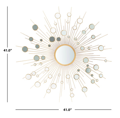 Safavieh Ariah 41 in. Radiant Lines Sunburst Round Mirror, Gold