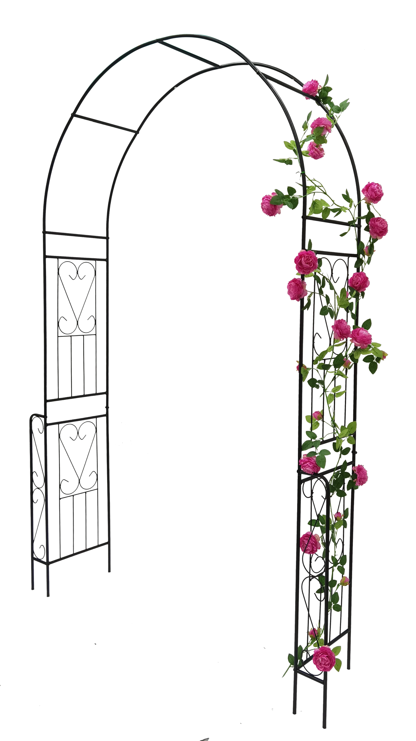 Buytoshop 55''W x 94.5''H Metal Garden Arch, Garden Arbor Trellis for Climbing Plants Support,Black