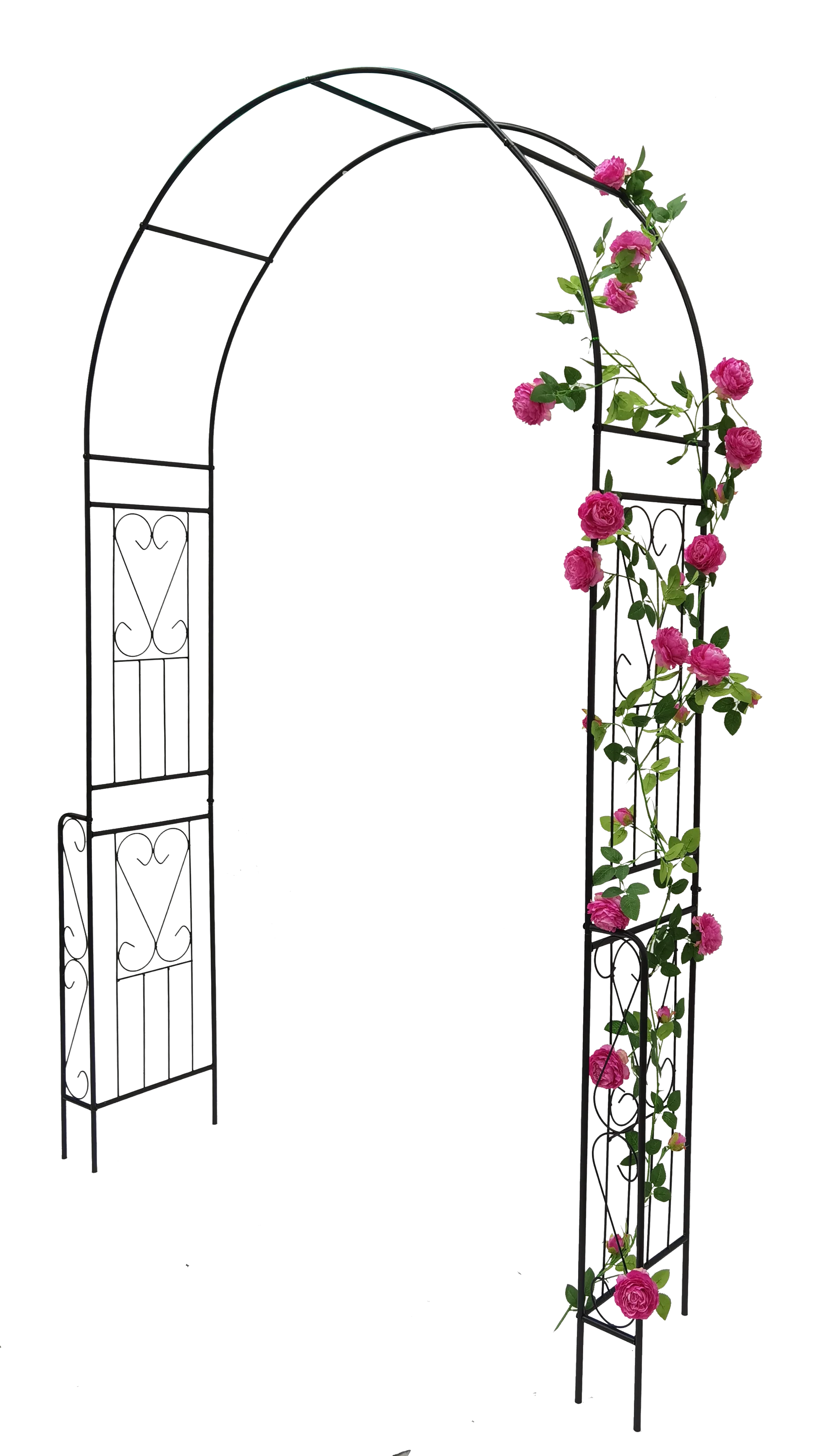 Buytoshop 55''W x 94.5''H Metal Garden Arch, Garden Arbor Trellis for Climbing Plants Support,Black
