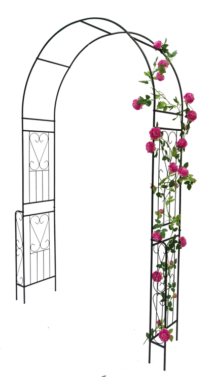 Buytoshop 55''W x 94.5''H Metal Garden Arch, Garden Arbor Trellis for Climbing Plants Support,Black