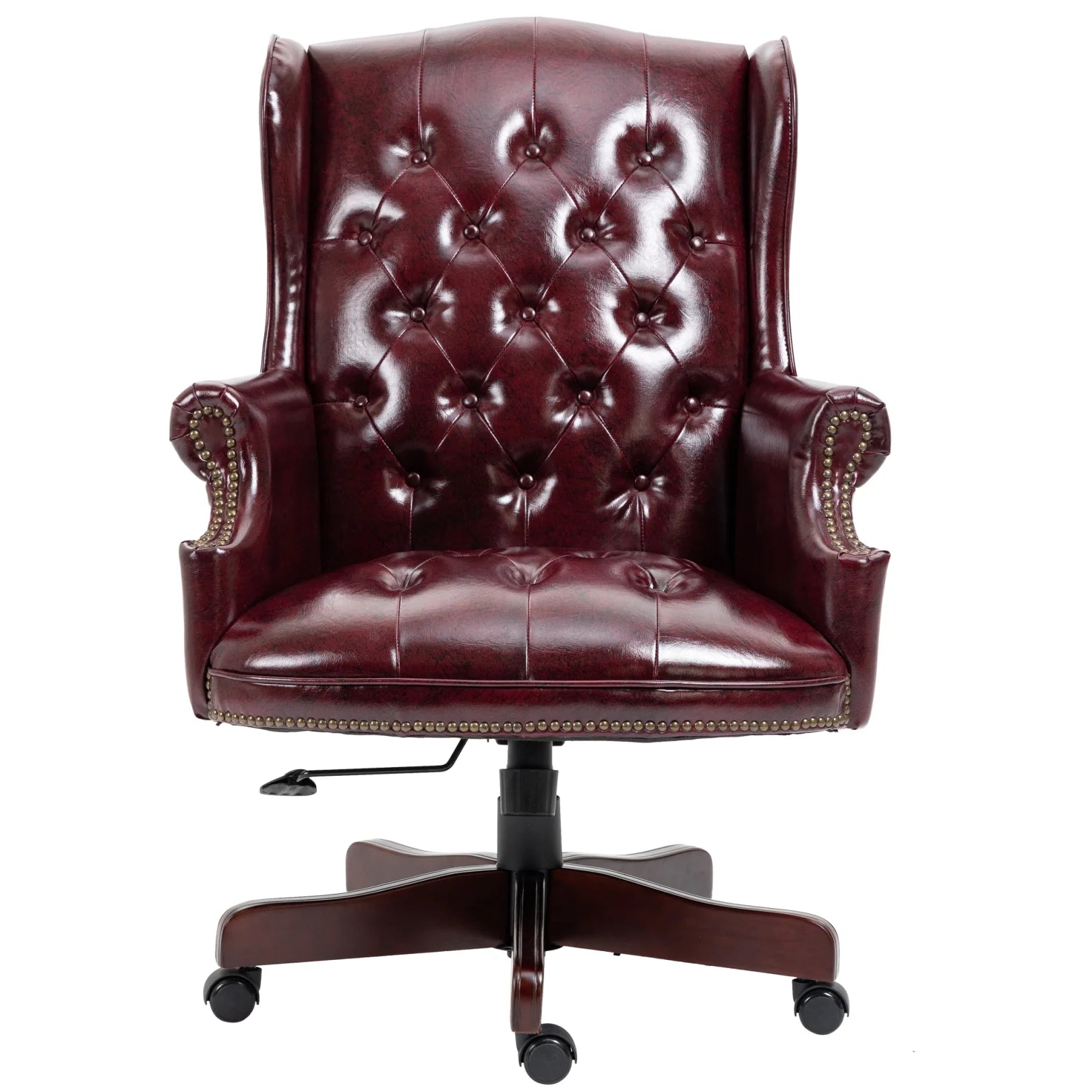 360° Rotating Office Chair,High Back Reclining Comfortable Desk Chair,Thick Padded Seat & Backrest,Ergonomic PU Leather Desk Chair with Smooth Glide Caster Wheels for Home Office,Black