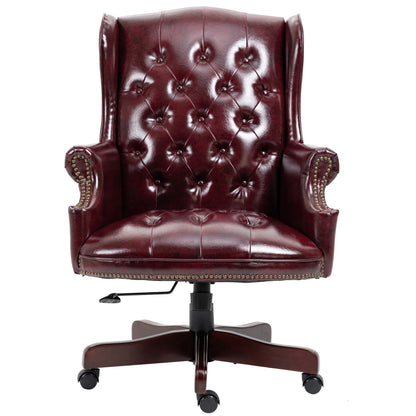 360° Rotating Office Chair,High Back Reclining Comfortable Desk Chair,Thick Padded Seat & Backrest,Ergonomic PU Leather Desk Chair with Smooth Glide Caster Wheels for Home Office,Black