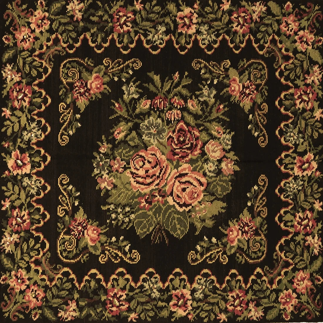 Ahgly Company Indoor Rectangle Medallion Brown French Area Rugs, 2' x 4'