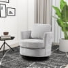 Muumblus Chenille Swivel Accent Chair, Barrel Chair Comfy Round Armchair Sofa Chair Sherpa Chair for Living Room & Nursery, Beige