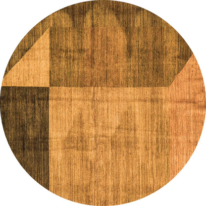 Ahgly Company Indoor Rectangle Abstract Orange Modern Area Rugs, 5' x 7'