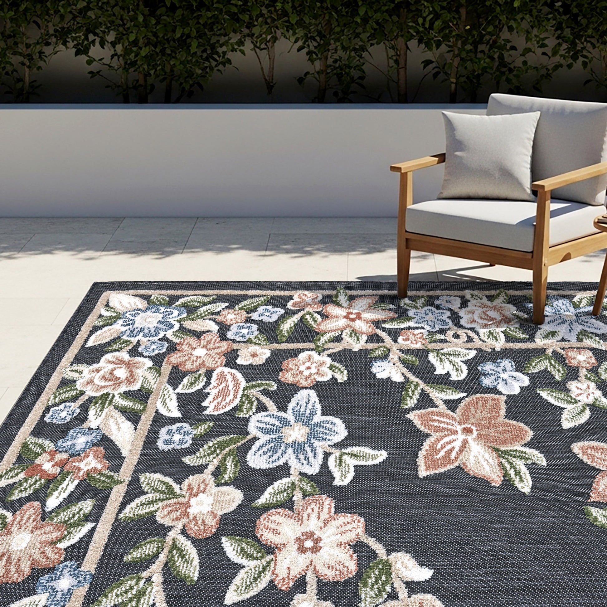 Laguna Indoor/Outdoor Area Rug, Beta Black, 8'8' x 13'