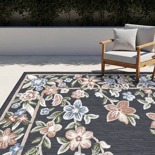 Laguna Indoor/Outdoor Area Rug, Beta Black, 8'8' x 13'