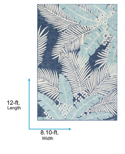 Livabliss Bodrum Coastal Indoor/Outdoor Area Rug,5'3" x 7'3",Blue