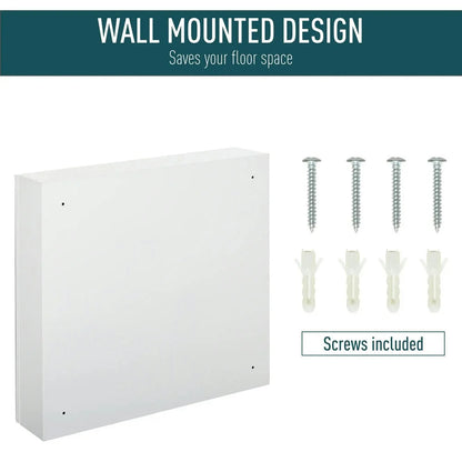 Barara King Bathroom Mirrored Cabinet, 24"x22" Steel Frame Medicine Cabinet, Wall-Mounted Storage Organizer with Double Doors, White