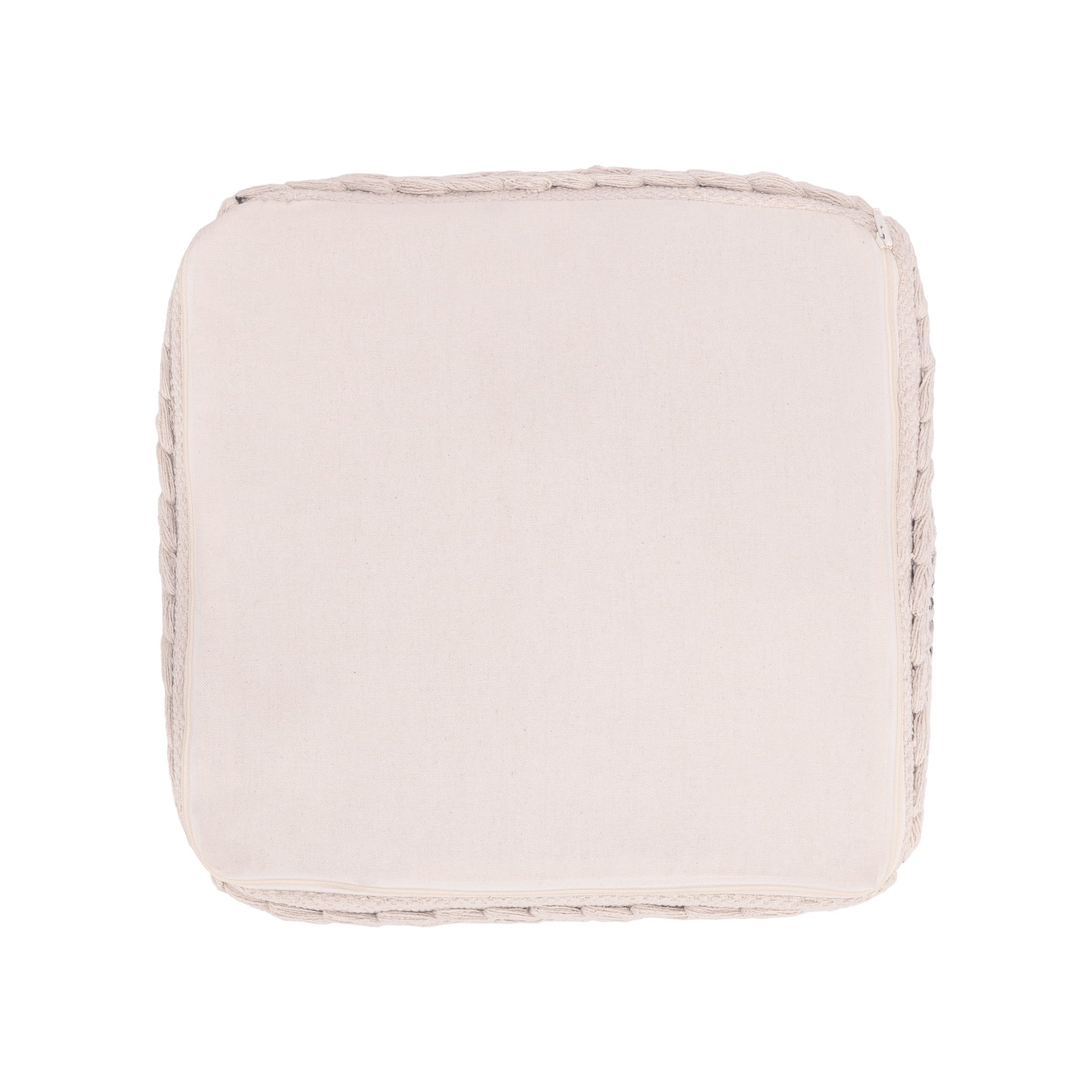 REDEARTH ? Tufted Pouf Ottoman with Filler Textured Storage Cube Bean Bag Pouffe Footrest for Living Room, Bedroom, Nursery, Kidsroom; 100% Cotton (17.5"X17.5"X17.5", Diamond Virgule)