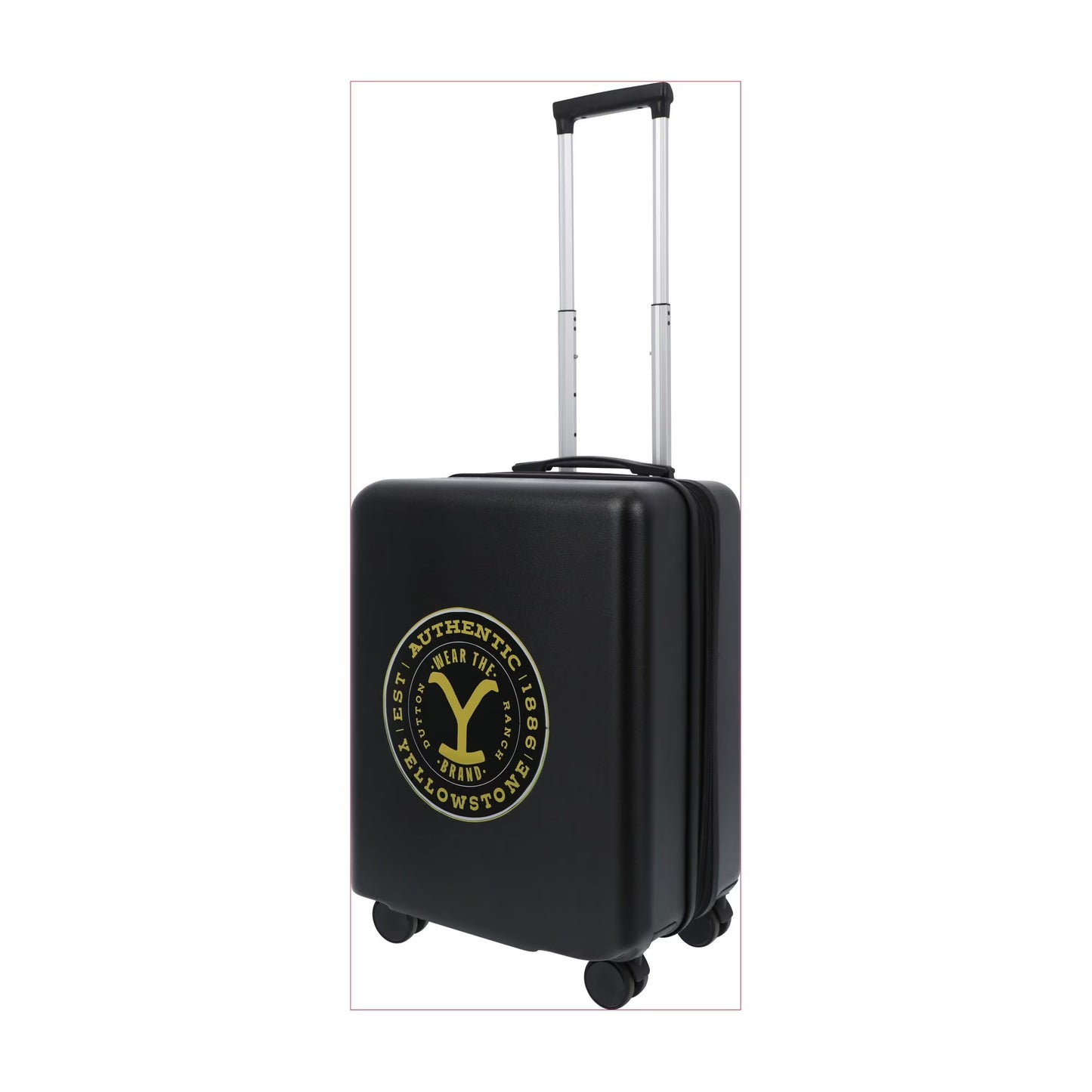 Yellowstone 22.5 Inch Carry On Luggage, Dutton Ranch Hardshell Rolling Suitcase with Spinner Wheels, Black