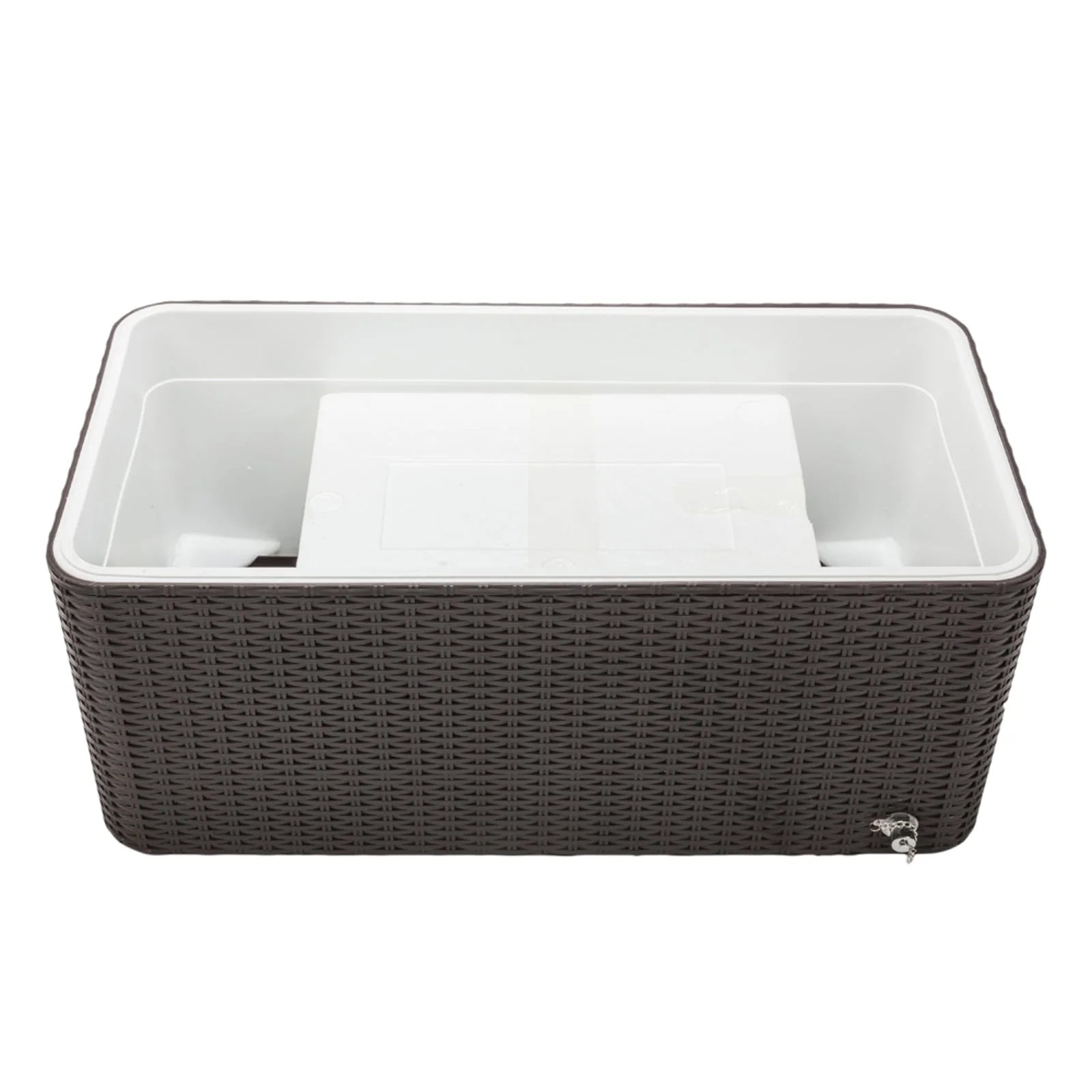 80QT Rattan Cooler with Shelf & Wheels - Insulated Outdoor Beverage Ice Chest for Parties, Patios, & Events - Durable Woven Design, Stainless Steel Accents, Keeps Cool 48 Hrs