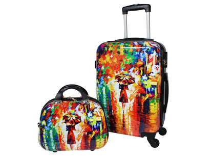 World Traveler 2-Piece Carry-On Hardside Spinner Luggage Set - Paris Nights