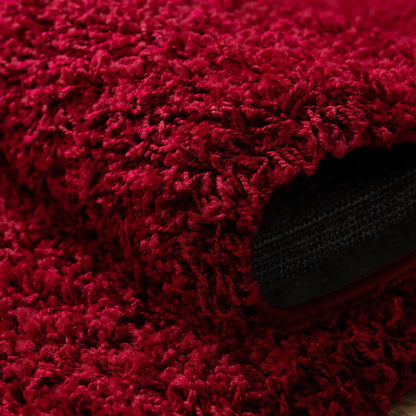 Rugs.com Solid Shag Collection Rug - 13 Ft Runner Cherry Red Shag Rug Perfect For Hallways, Entryways