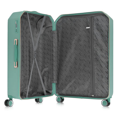 Luggage 3-Pieces Set PC+ABS Durable Suitcase Sets Rose Gold 20"24"28"