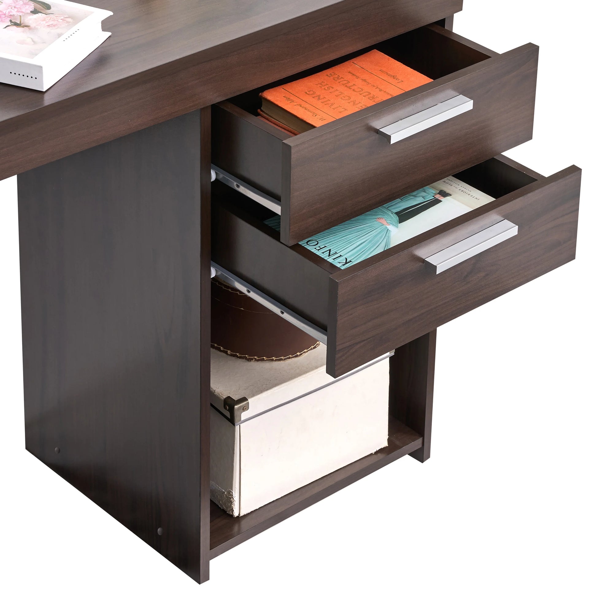 Techni Mobili Home Office Computer Desk with Storage, Espresso