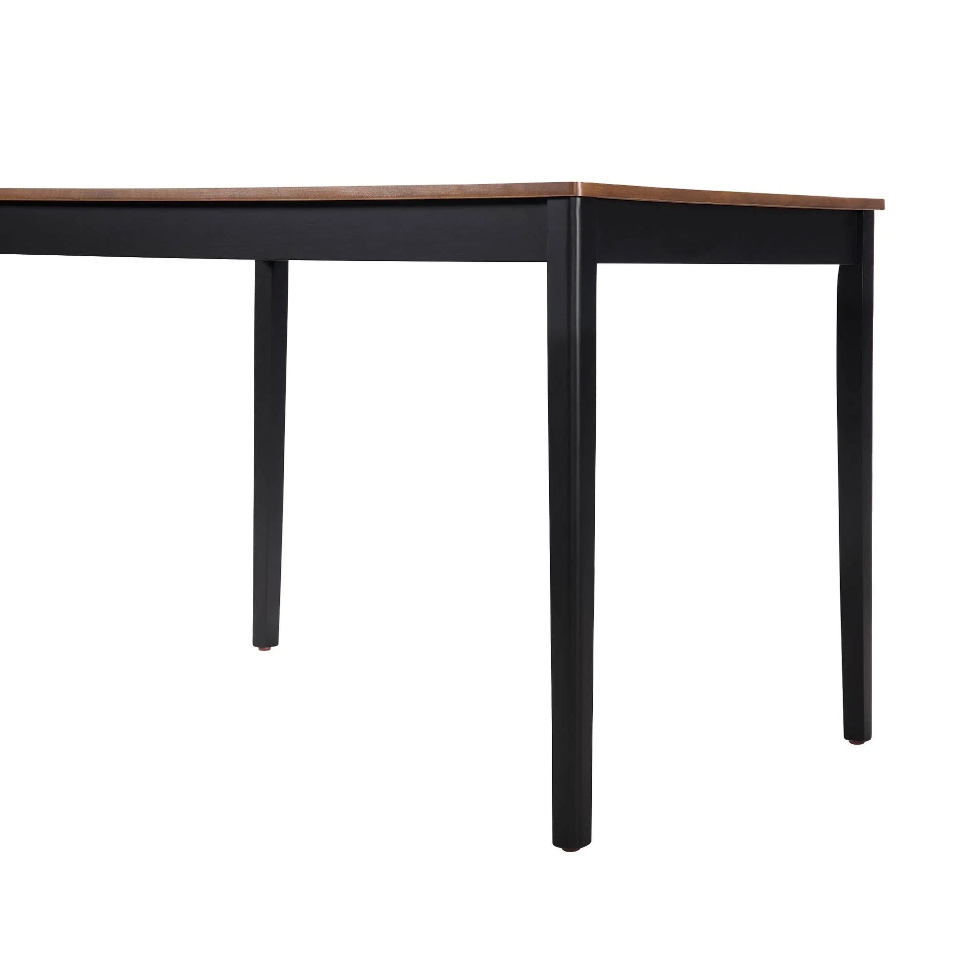 MAYEERTY Eco-Friendly Solid Wood Dining Set Sustainable Dining Table with Black Metal Accents for Home & Restaurant,Light Brown