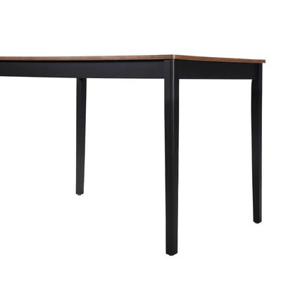 MAYEERTY Eco-Friendly Solid Wood Dining Set Sustainable Dining Table with Black Metal Accents for Home & Restaurant,Light Brown