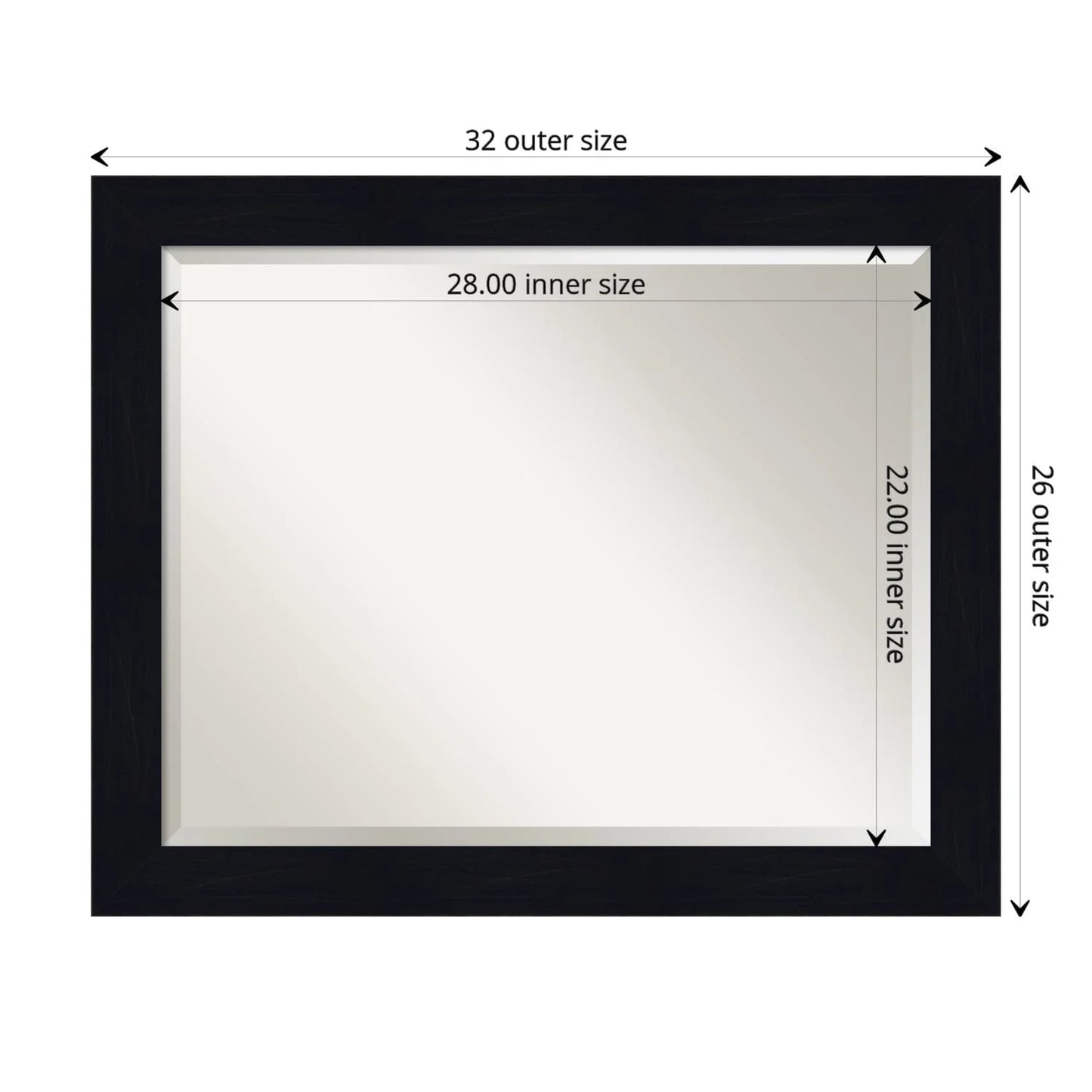 Amanti Art Shiplap Navy Beveled Wood Wall Mirror 26.25 x 32.25 in.