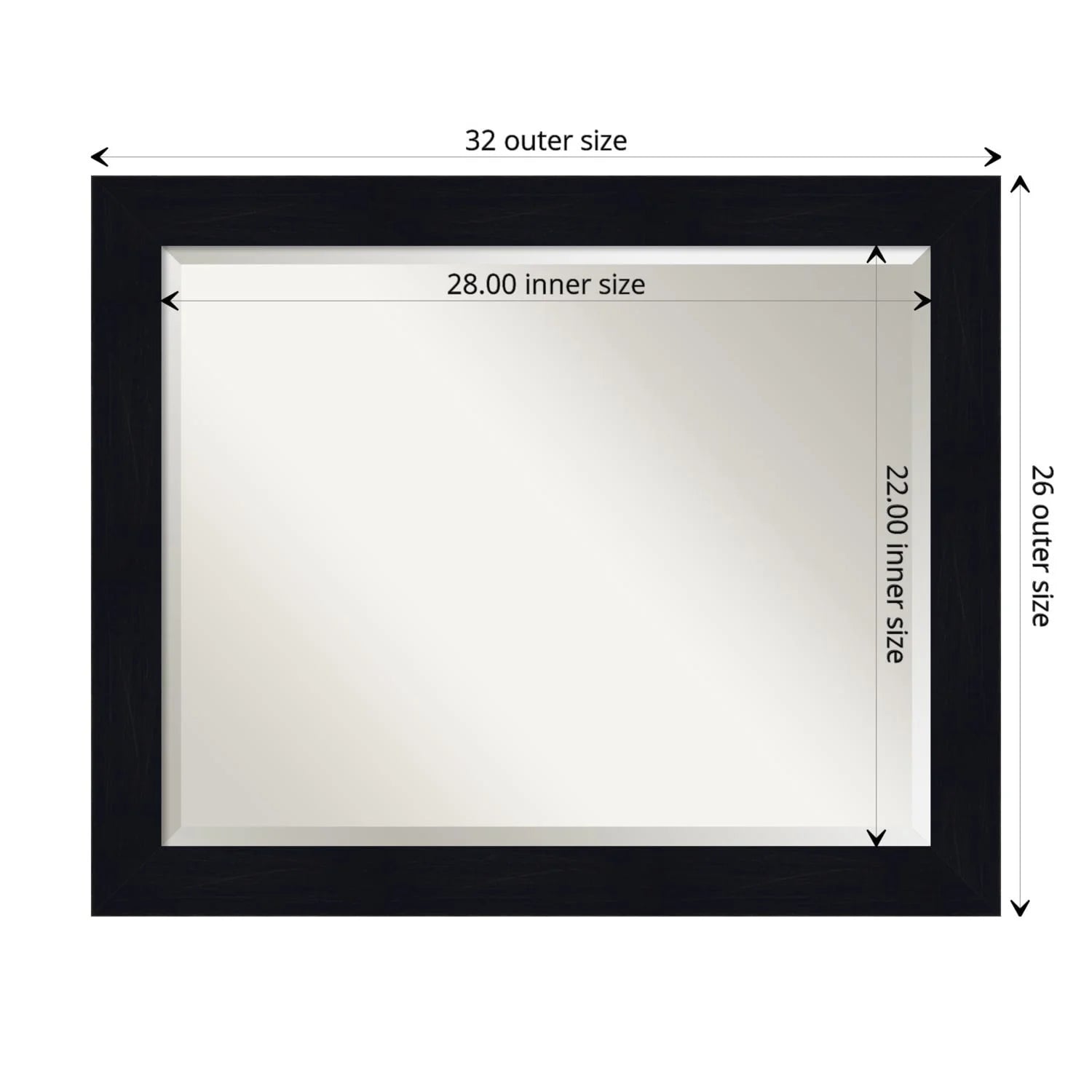 Amanti Art Shiplap Navy Beveled Wood Wall Mirror 26.25 x 32.25 in.