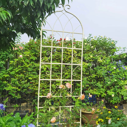 Miniyam 86.7" x 19.7" Metal Garden Trellis, 2 Packs Rustproof Trellis for Climbing Plants, Flower Support, Green