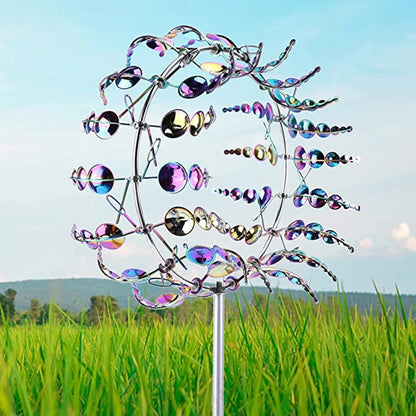 Limei Colorful Wind Spinner 39" Large Vertical Windmill Metal Sculpture Garden Decoration Lawn Ornaments Yard Art Decor Outdoor Pinwheel for Patio