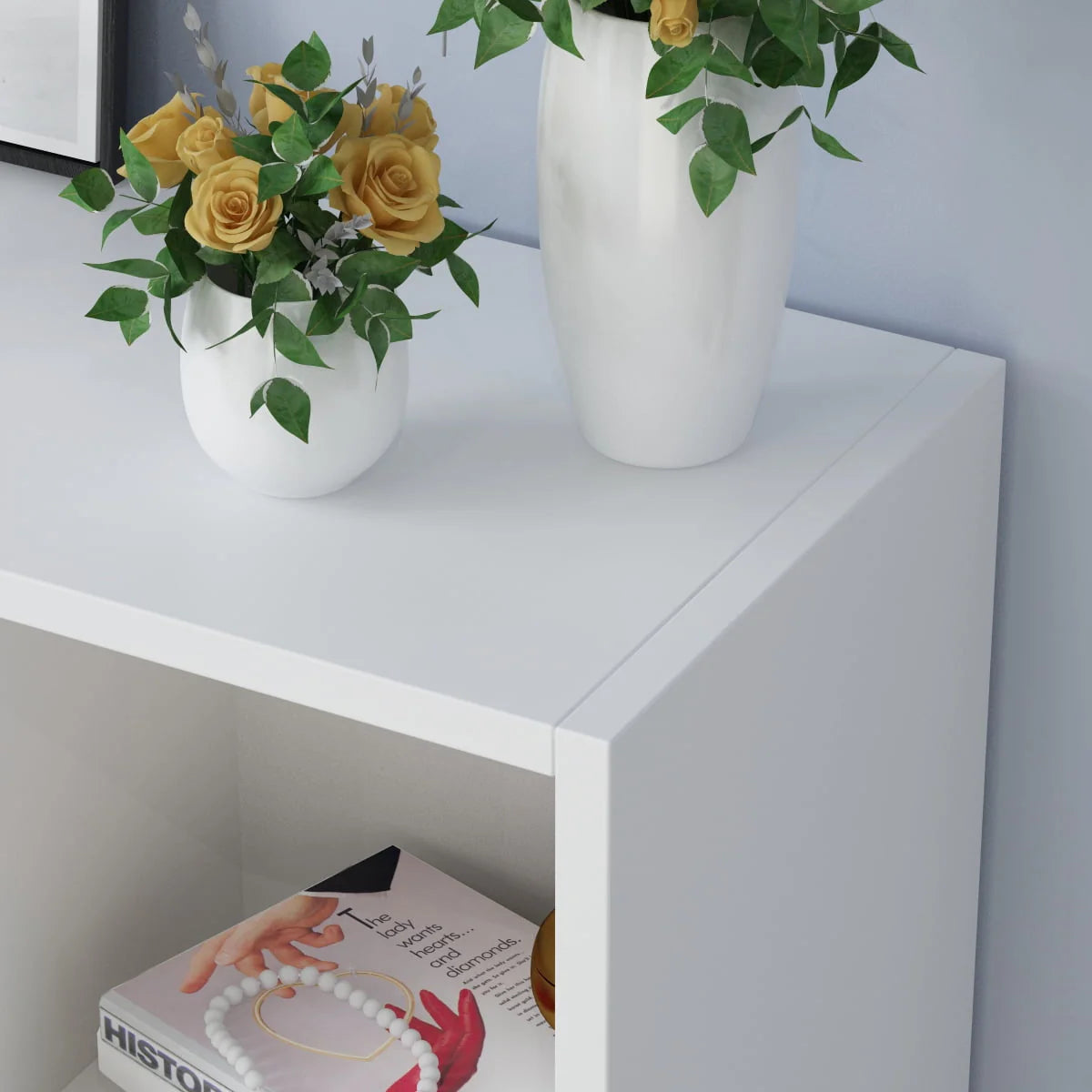 FUFU& GAGA 10-Cube Storage Shelf, Multipurpose Cubby Shelving Unit Display Storage Bookcase Bookshelf, Storage Cubes Organizer Cabinet for Home Office Living Room Bedroom, White(L 47.2in)