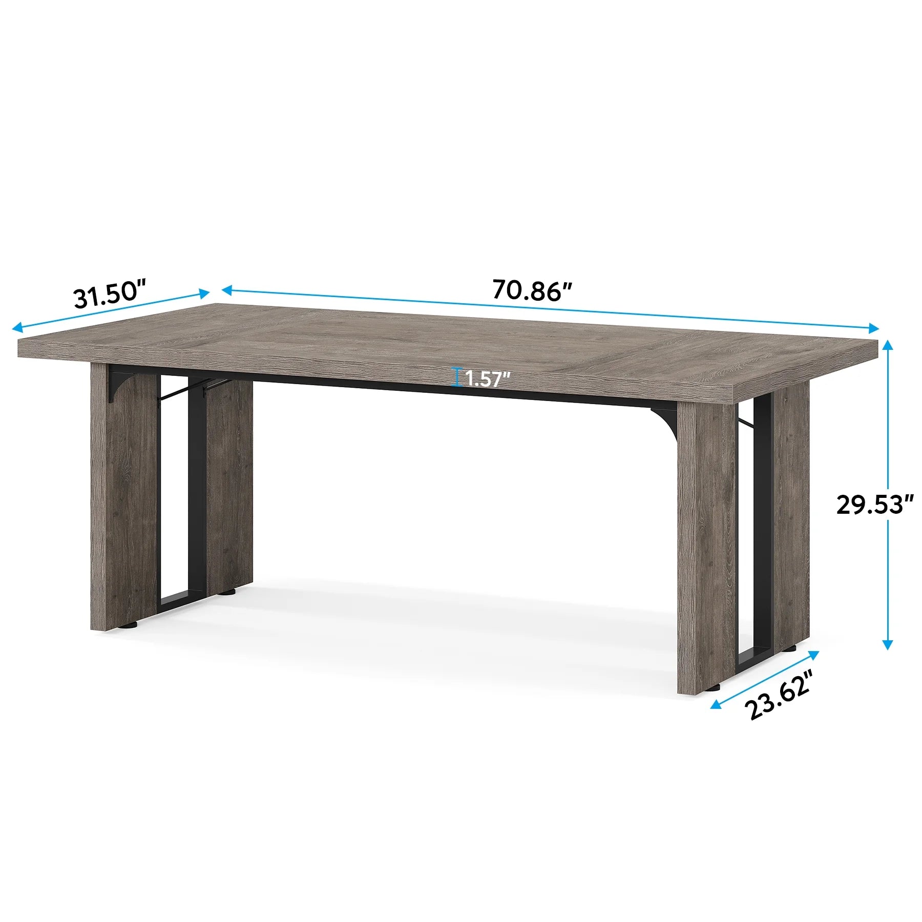 Tribesigns 70.9 Inch Executive Computer Desk, Large Study Writing Table for Home Office, Grey