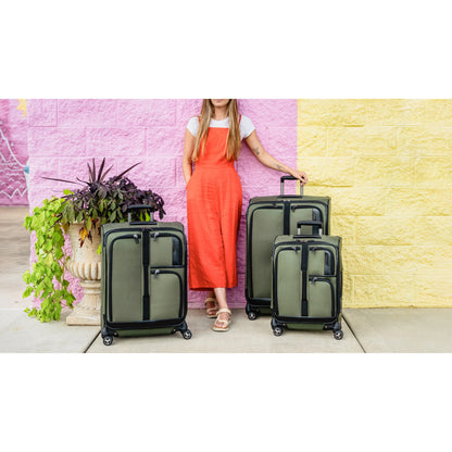 American Tourister Cargo Max 29" Softside Large Checked Spinner Luggage Single Piece - Olive
