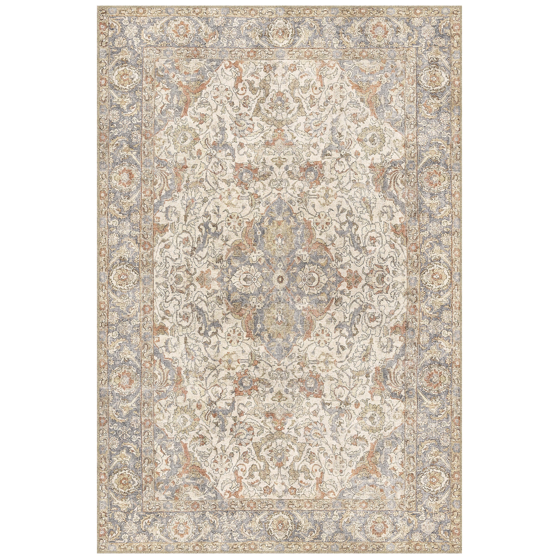 Apache Chenille Area Rug, Rosetta Beige, 6' x 9'