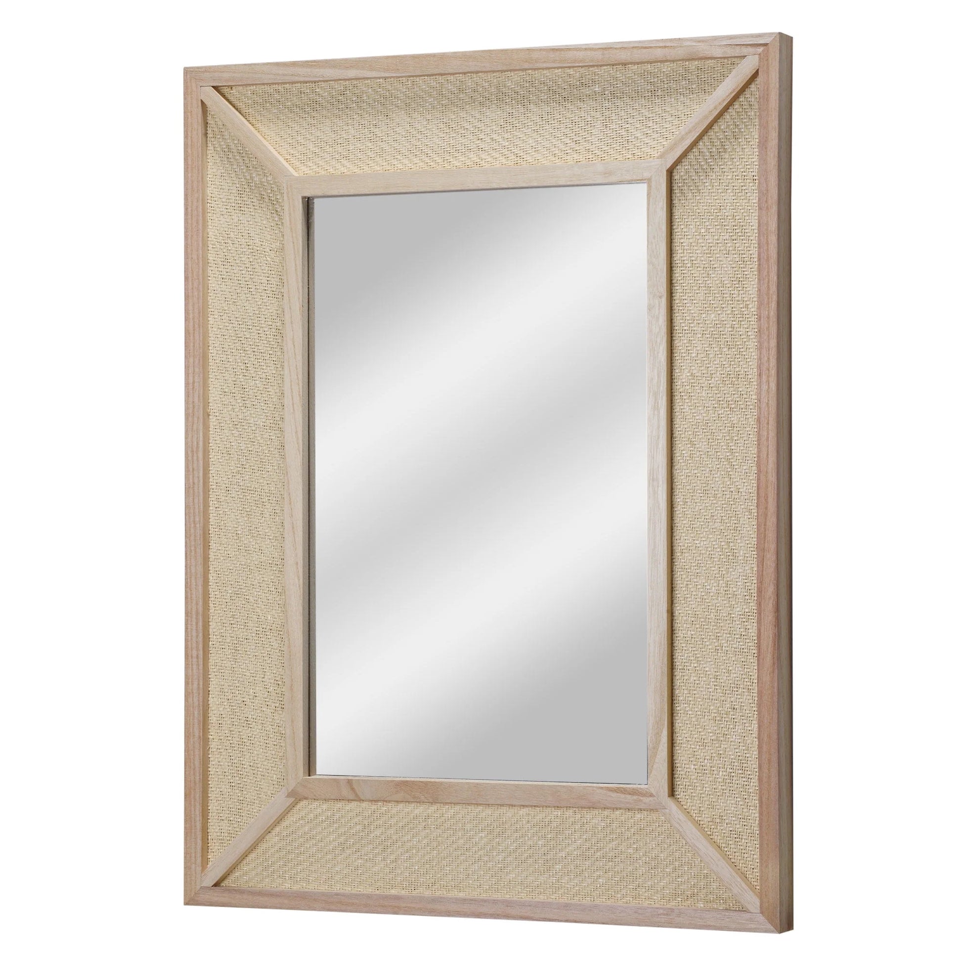 Better Homes & Gardens 18" x 24" Rectangle Woven Rattan Frame Wall Mirror in Natural Color