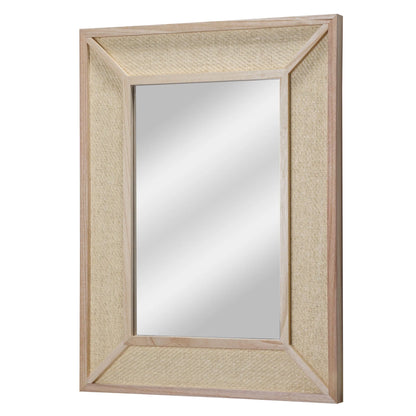 Better Homes & Gardens 18" x 24" Rectangle Woven Rattan Frame Wall Mirror in Natural Color