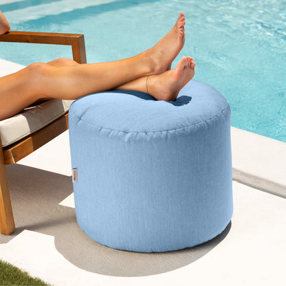 Jaxx Spring Indoor/Outdoor Bean Bag Pouf Ottoman, Sunbrella Granite