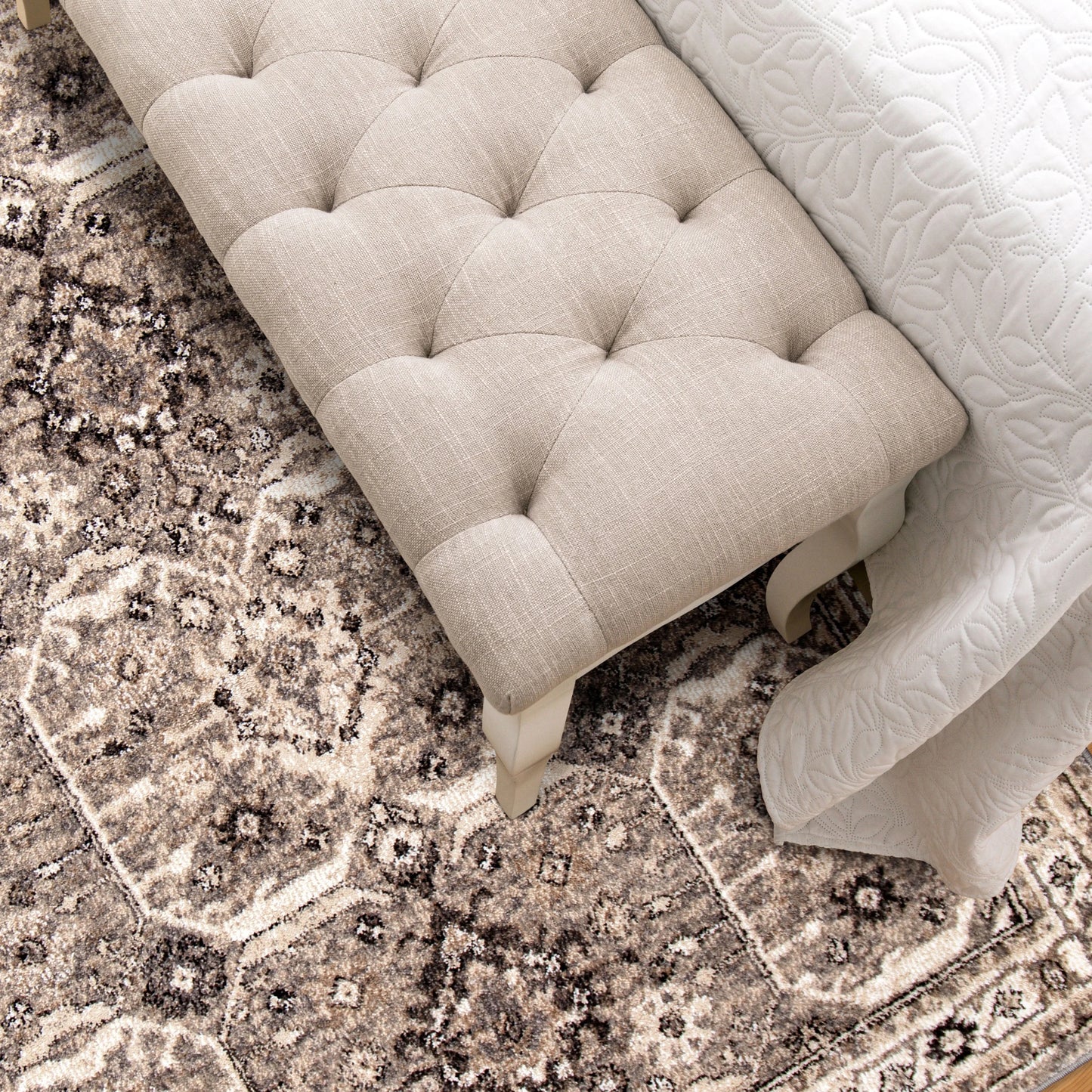 My Texas House Preston 9' X 12' Gray Floral Area Rug