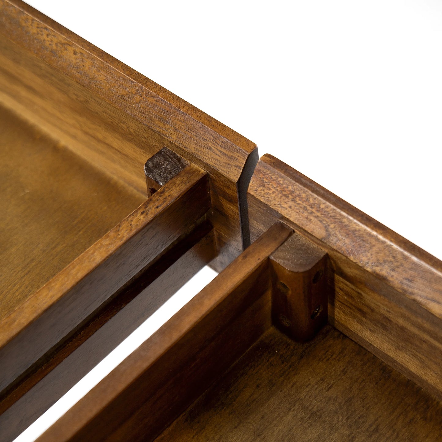 GDF Studio Elrod Industrial Dark Oak Acacia Wood Storage Desk with Rustic Metal Iron Accents