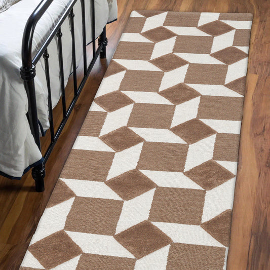 Obeetee Retro Hand Tufted Wool Area Rug, Nova Rust