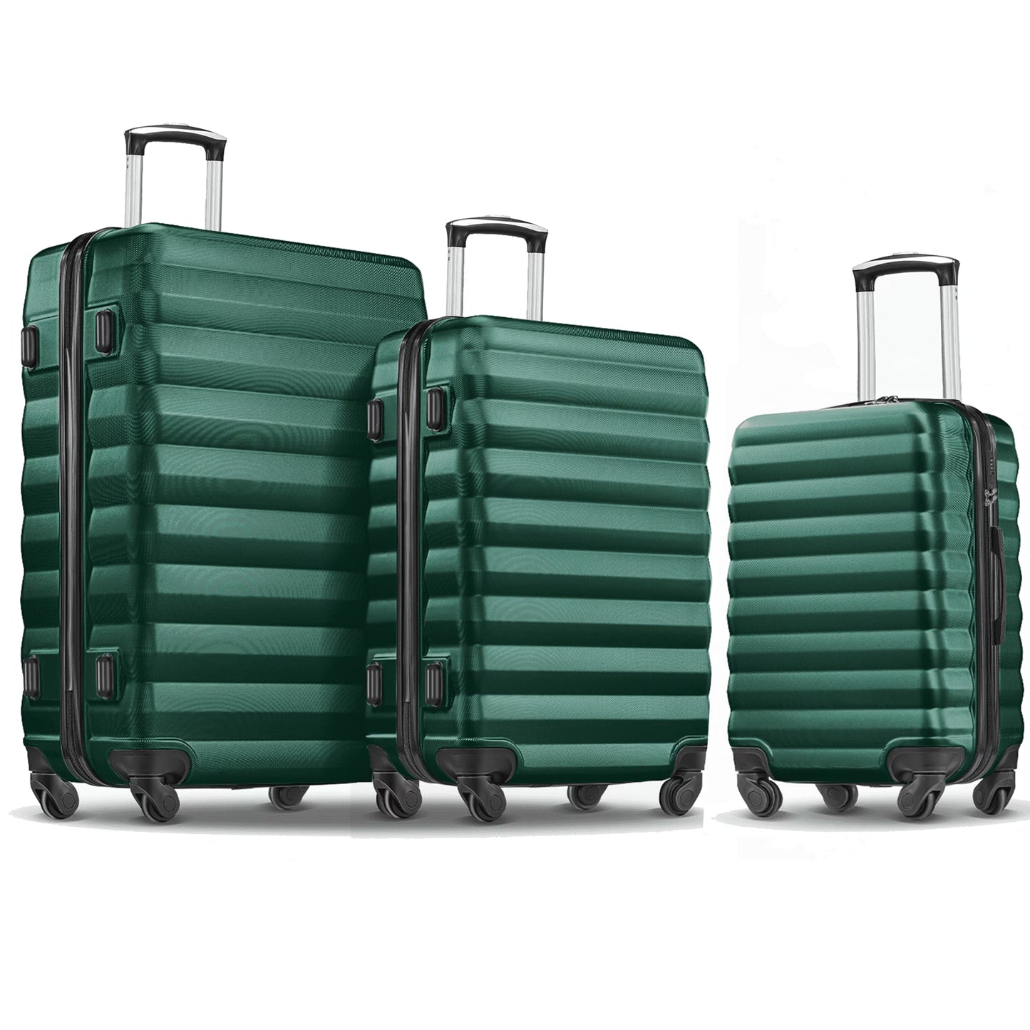 3 Piece Luggage Sets with 6 PC Organize Bags Lightweight Suitcases with Spinner Wheels, Pink