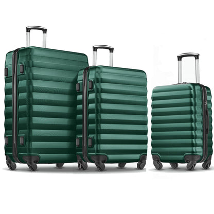 3 Piece Luggage Sets with 6 PC Organize Bags Lightweight Suitcases with Spinner Wheels, Pink