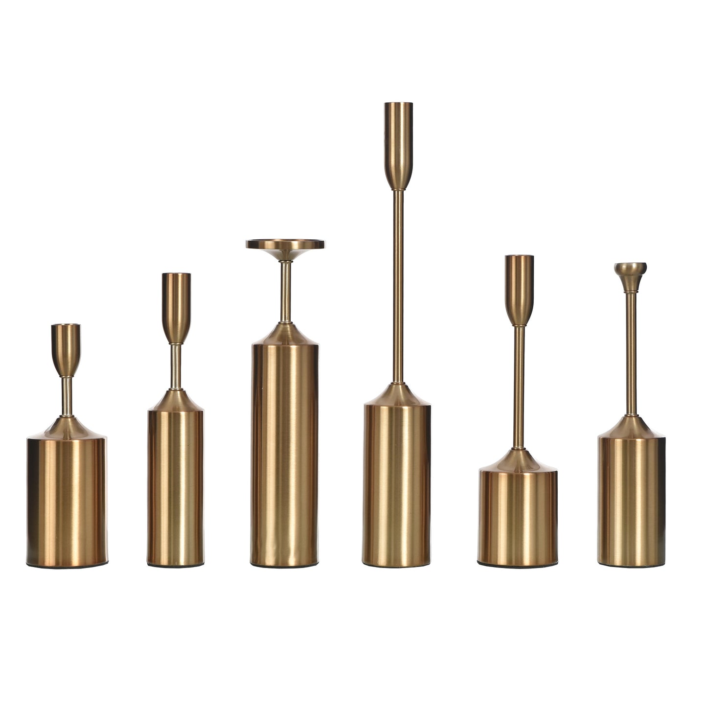 StyleCraft Brass Plated Candleholders, Set of 6